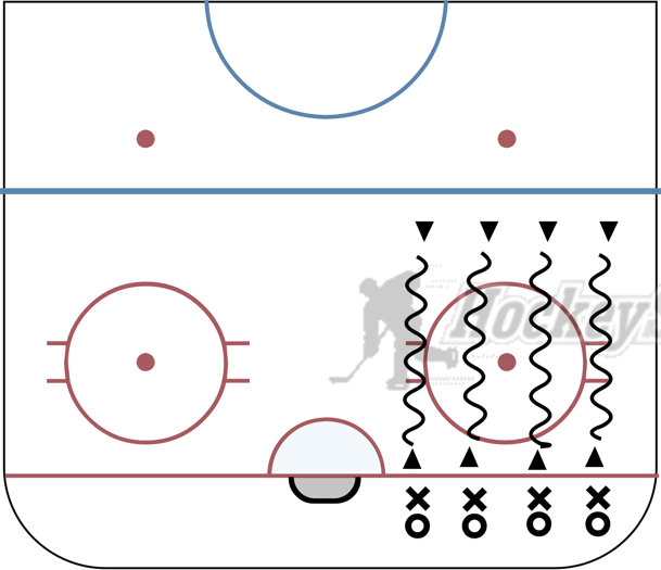 Upside Down Stick Puck Control Race Hockey Drill