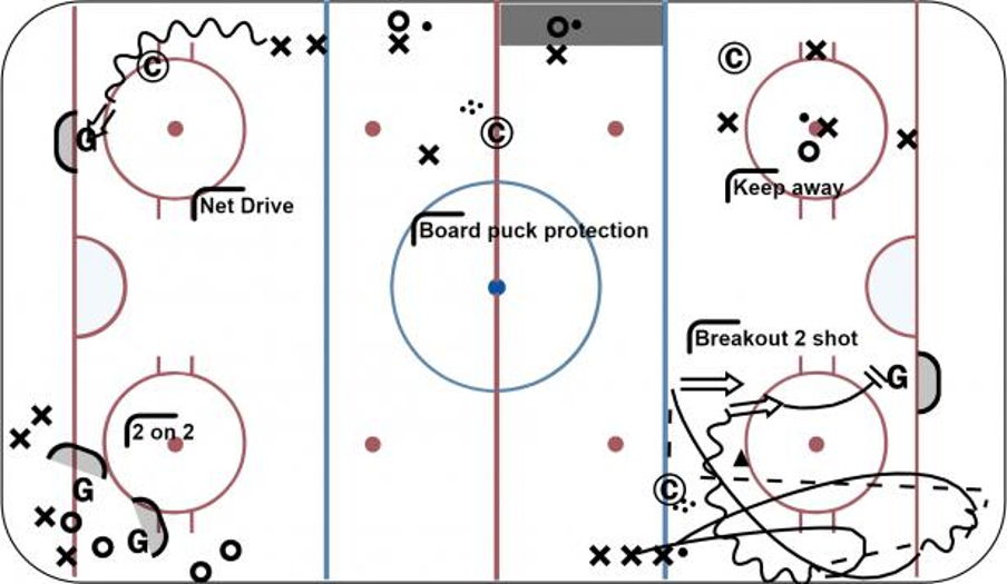 Puck protection stations Hockey Drill